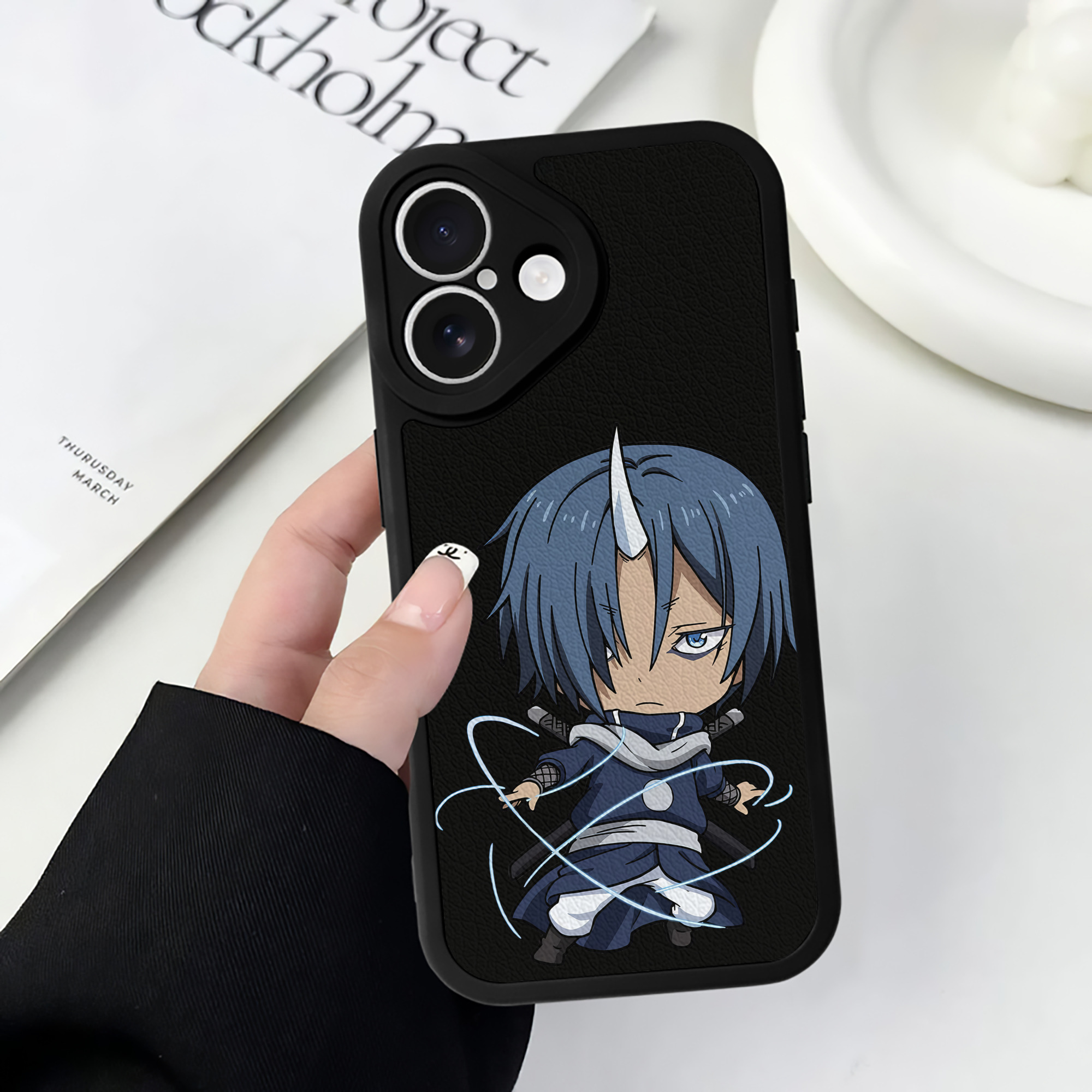 （画像用） 転スラ Regarding Reincarnated to Slime 【iPhone 16シリーズ対応】シリコンスマホケース（レザー調） 材質：シリコン